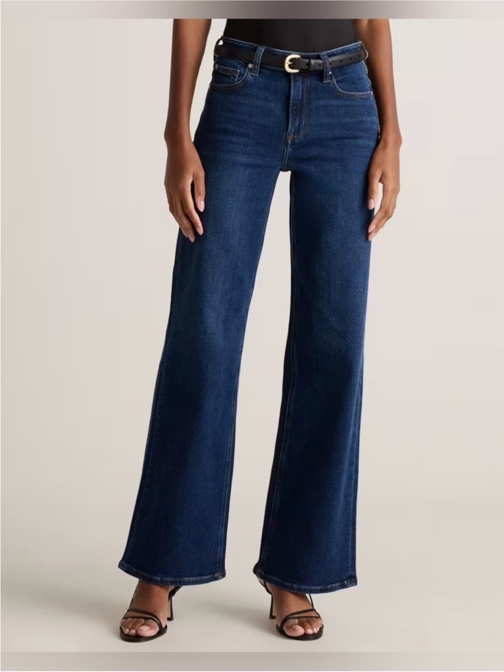 Quince Bella Stretch Wide Leg Jeans Midnight Blue 27